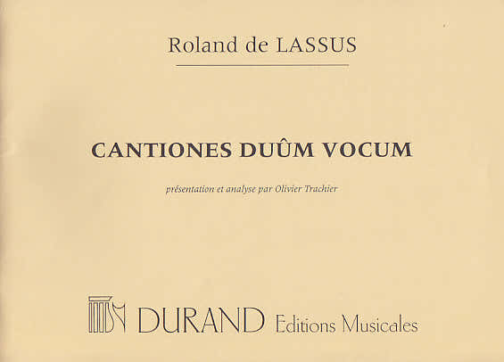 LASSUS R. - CANTIONES DUUM VOCUM - Partitions