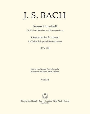 BACH J.S. CONCERTO EN LA MINEUR BWV 1041 POUR VN, CORDES ET BC