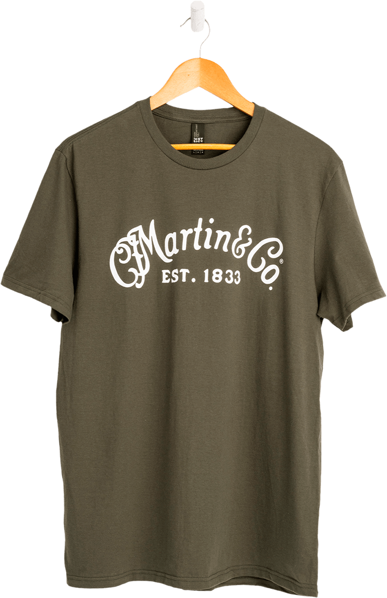 C.F. Martin & Co "S" Tee-Shirt Olive White Script Logo
