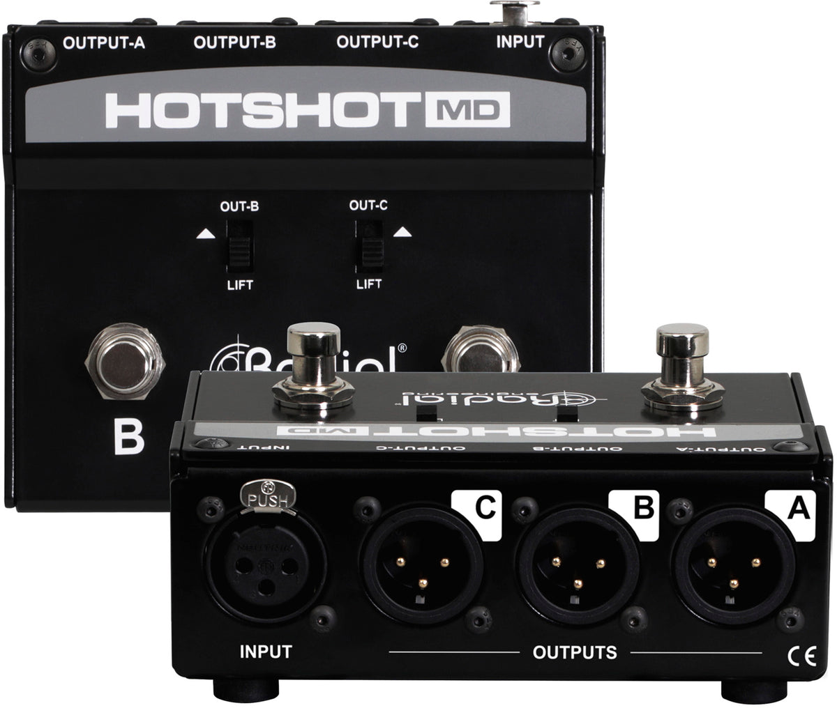 HOTSHOT-MD Microfoonschakelaar met 3 uitgangen