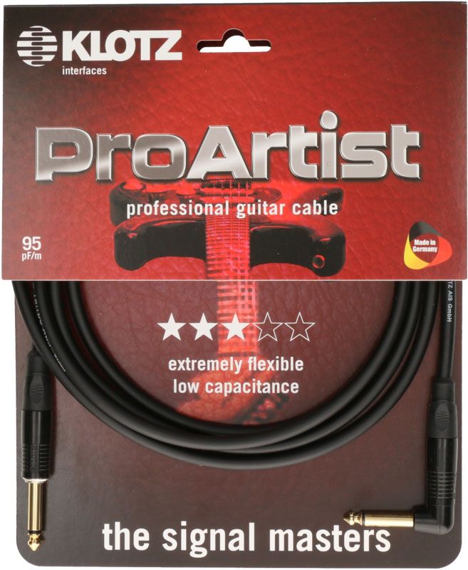 Pro Artist Instrumentkabel 9M Mono Jack - Haakse Mono Jack