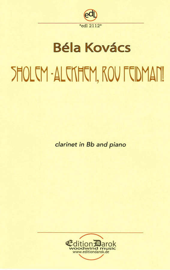 Sholem-Alekhem Rov Feidman Clarinette Et Piano - Kovacs