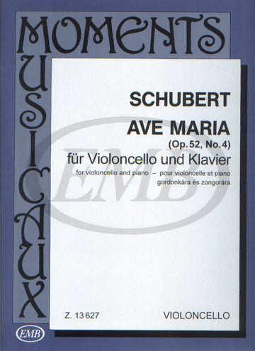SCHUBERT F. - AVE MARIA OP. 52 N. 4 - VIOLONCELLE ET PIANO