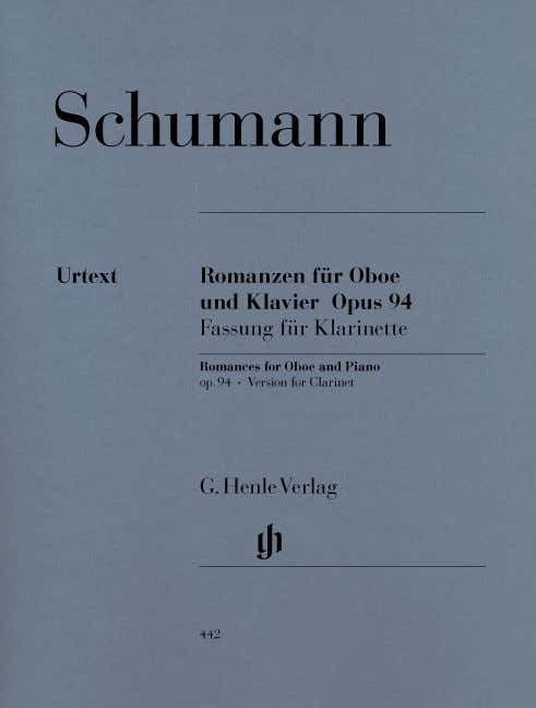 Schumann R. - Romances voor hobo (of viool of klarinet) en piano Op. 94 (versie voor klarinet)